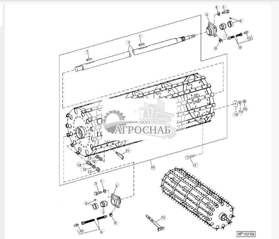 SPIKE TOOTH THRESHING CYLINDER 